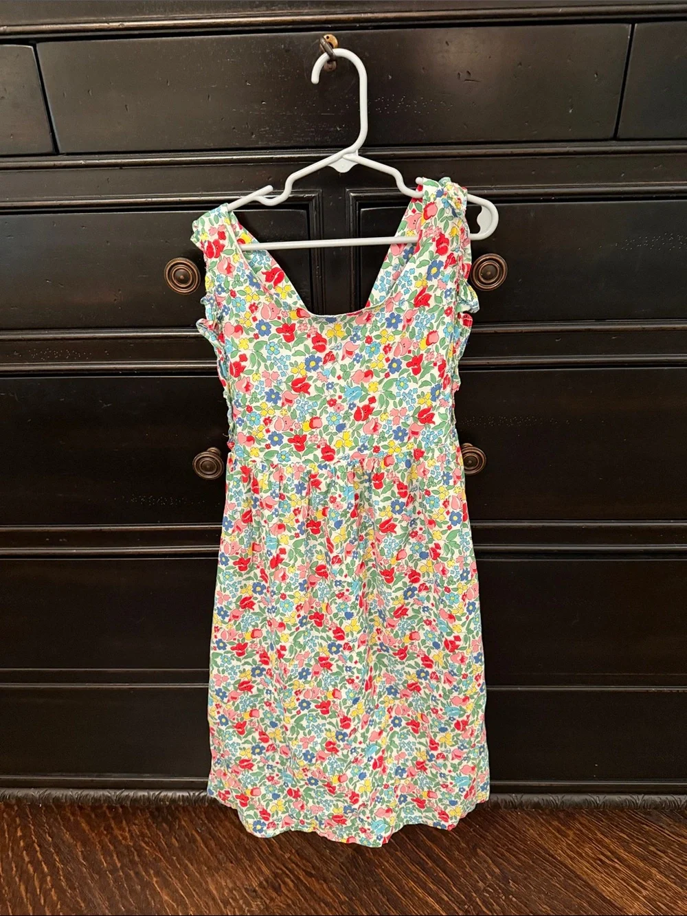 Mini Boden Floral Cotton Dress in Red, Blue & Green - Picture 1 of 4